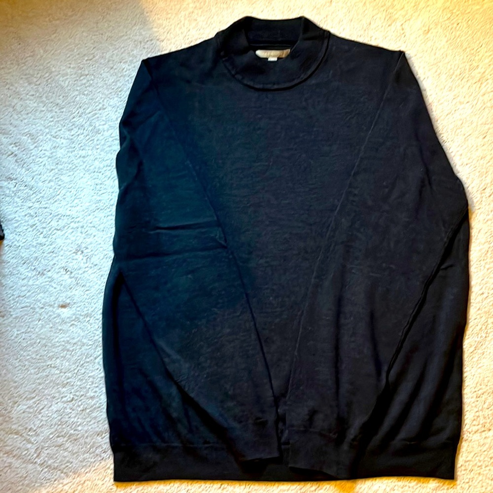 Nordstrom dark gray mock turtleneck sweater.